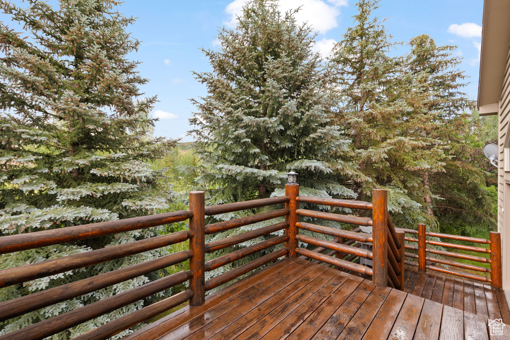 View of wooden deck
