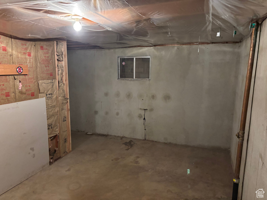 View of unfinished basement