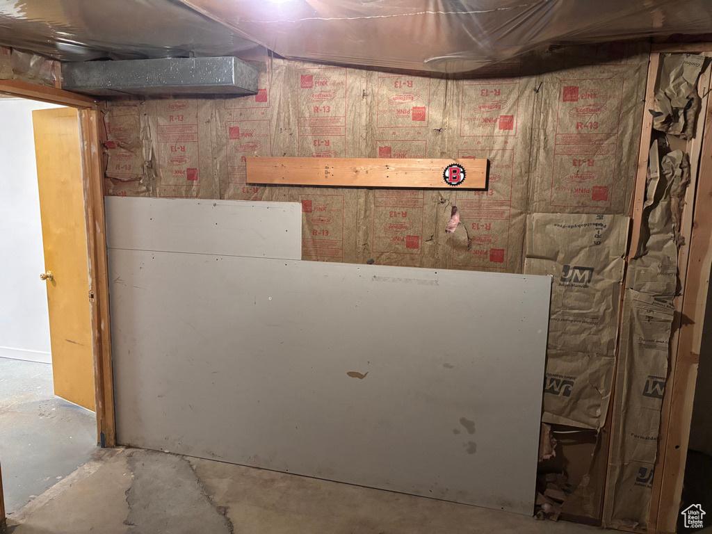 View of unfinished basement