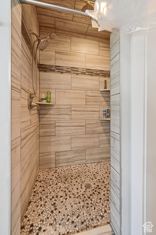 Full bath with a tile shower