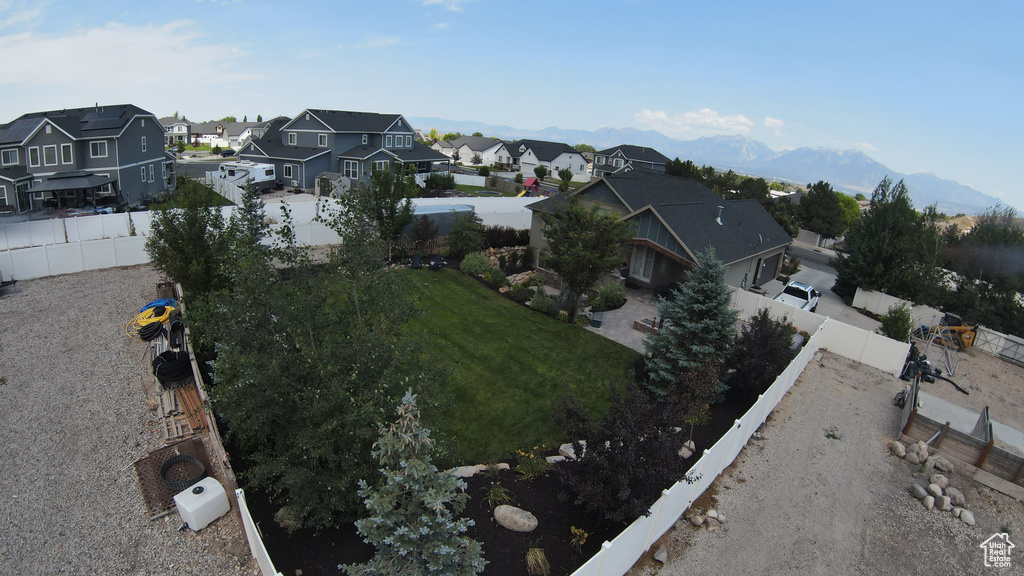 Aerial perspective of suburban area
