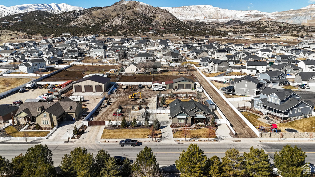Bird\'s eye view featuring a residential view and a mountain view