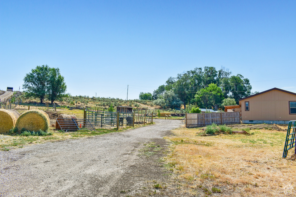 View of road with driveway and a gated entry