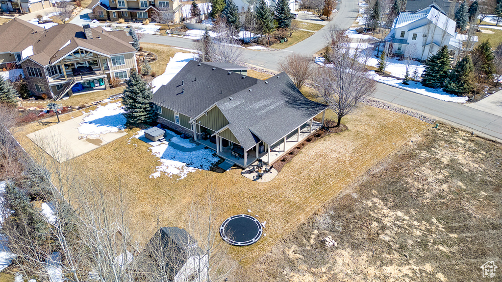 Bird\\\'s eye view with a residential view