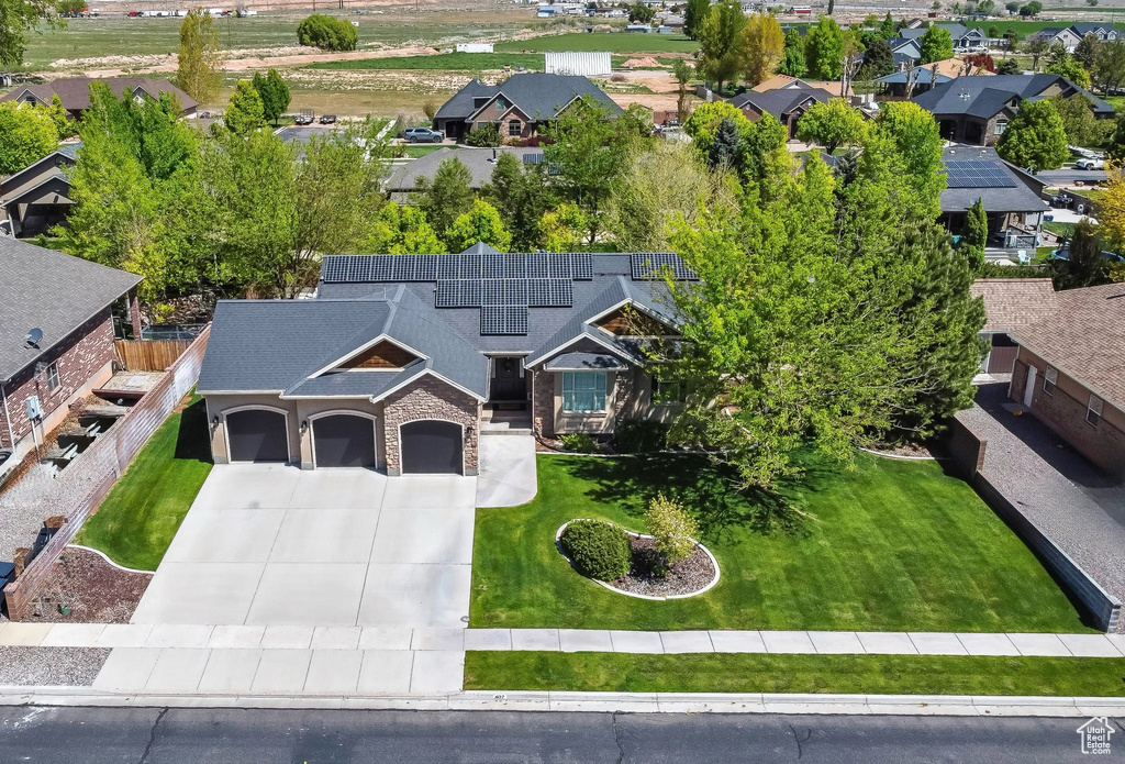 Aerial view of residential area