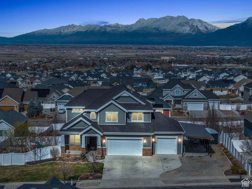 Bird's eye view with a mountain view and a residential view