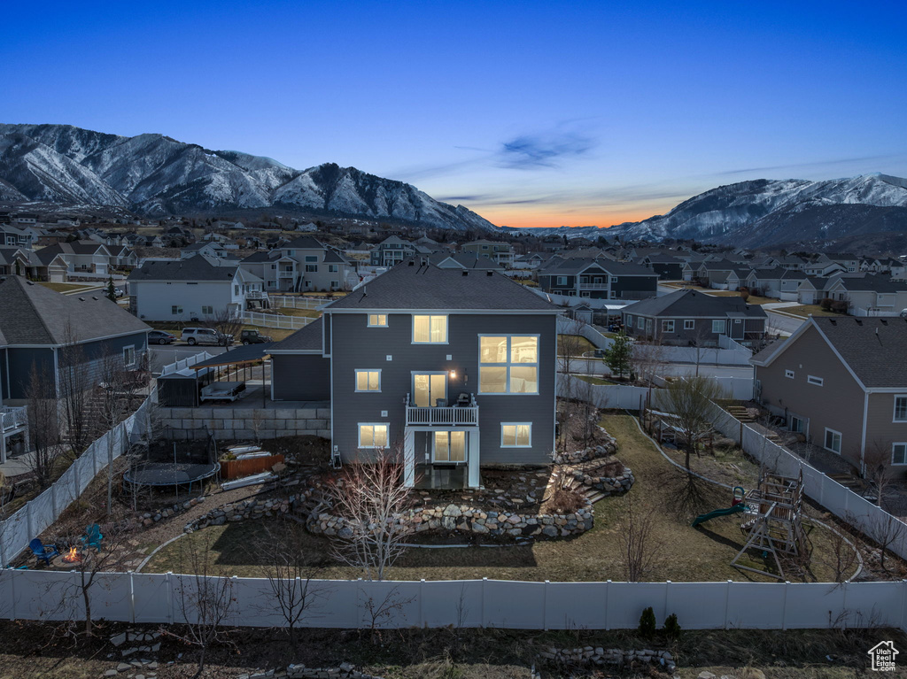 View of mountain feature with a residential view