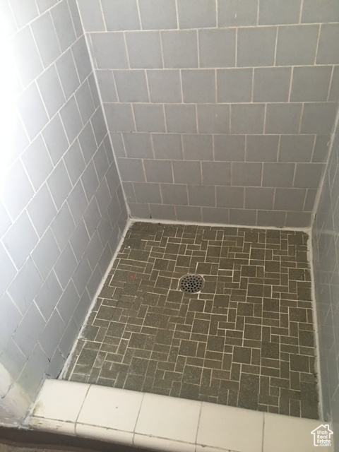 Bathroom featuring tiled shower