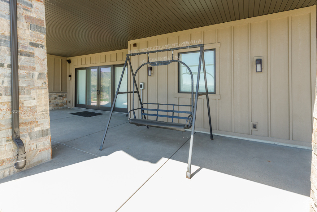 View of patio / terrace featuring french doors