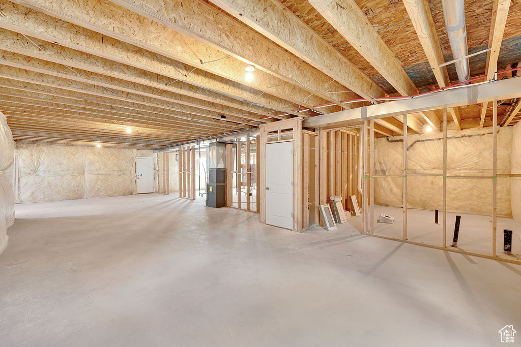 View of unfinished basement