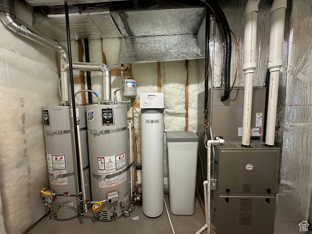 Utilities with secured water heater and heating unit