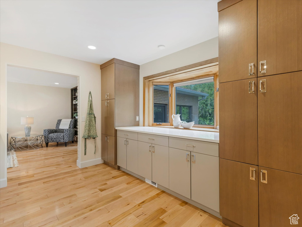 Kitchen featuring light hardwood / wood-style floors