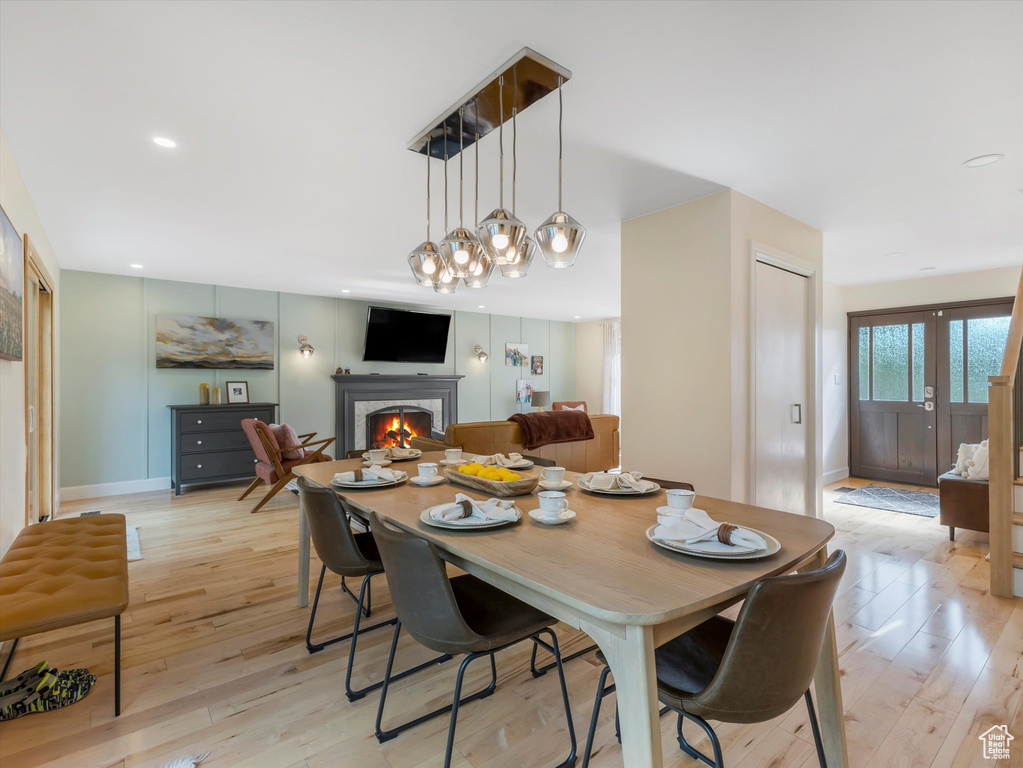 Dining room featuring light hardwood / wood-style floors