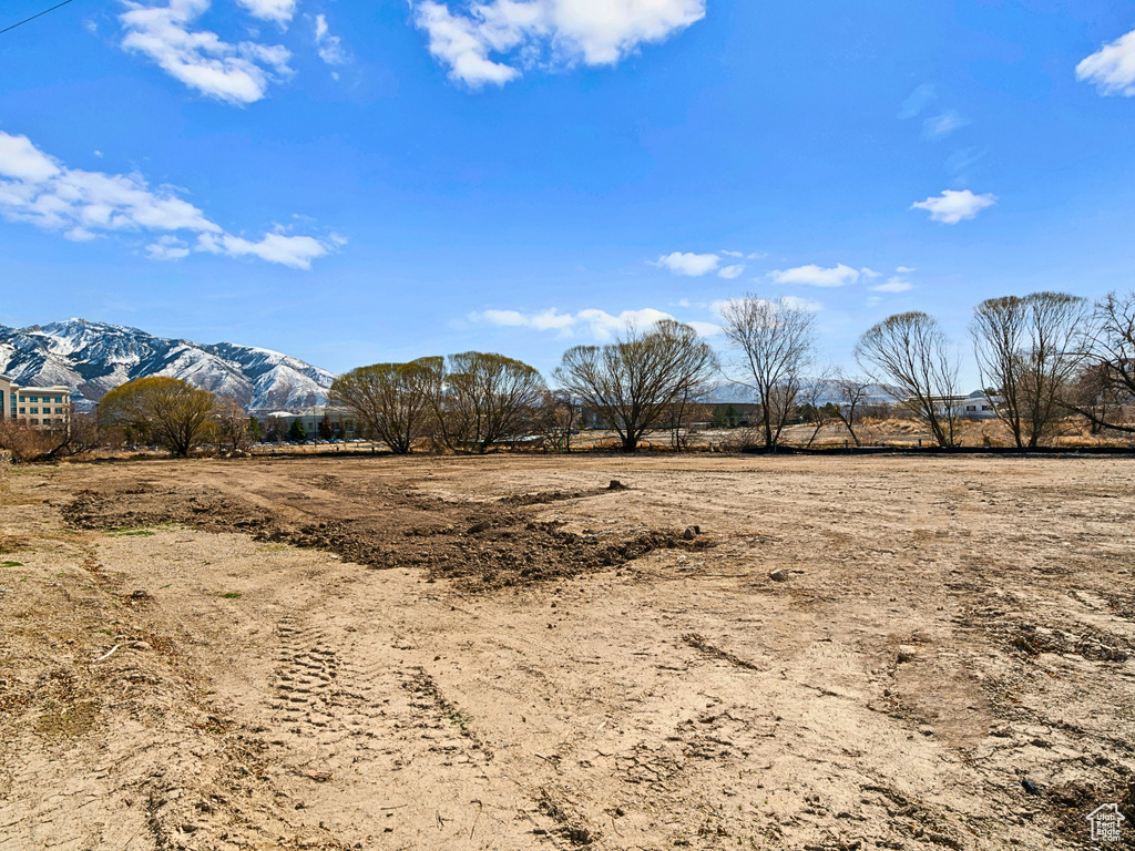 View of yard with a rural view and a mountain view