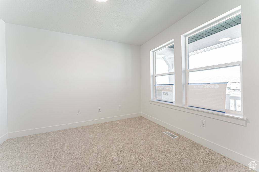 Unfurnished room featuring carpet, healthy amount of natural light, and baseboards