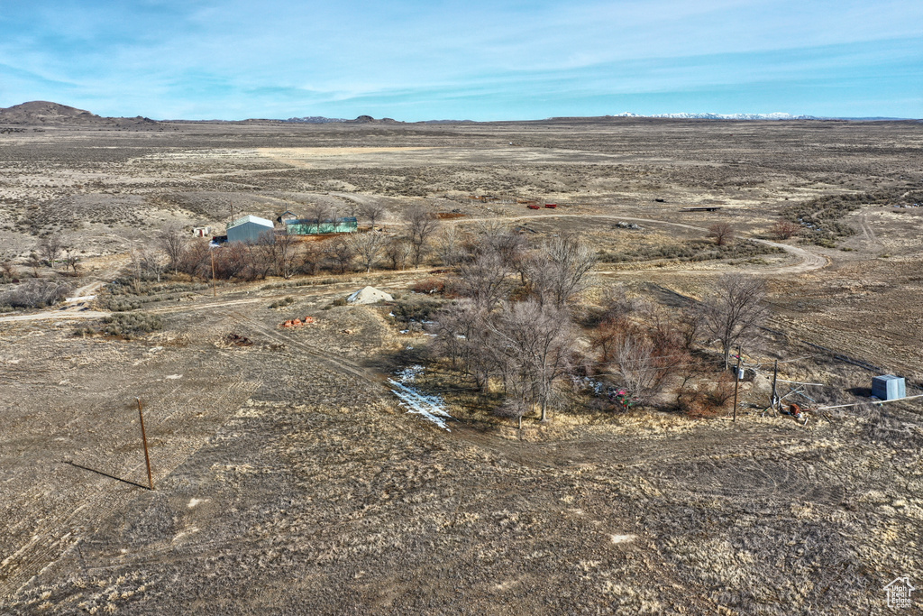 Aerial view with a mountain view and a rural view