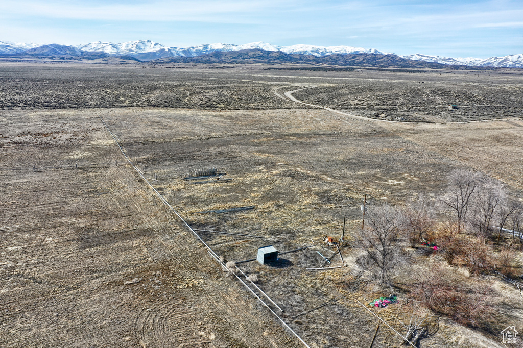 Aerial view with a rural view and a mountain view