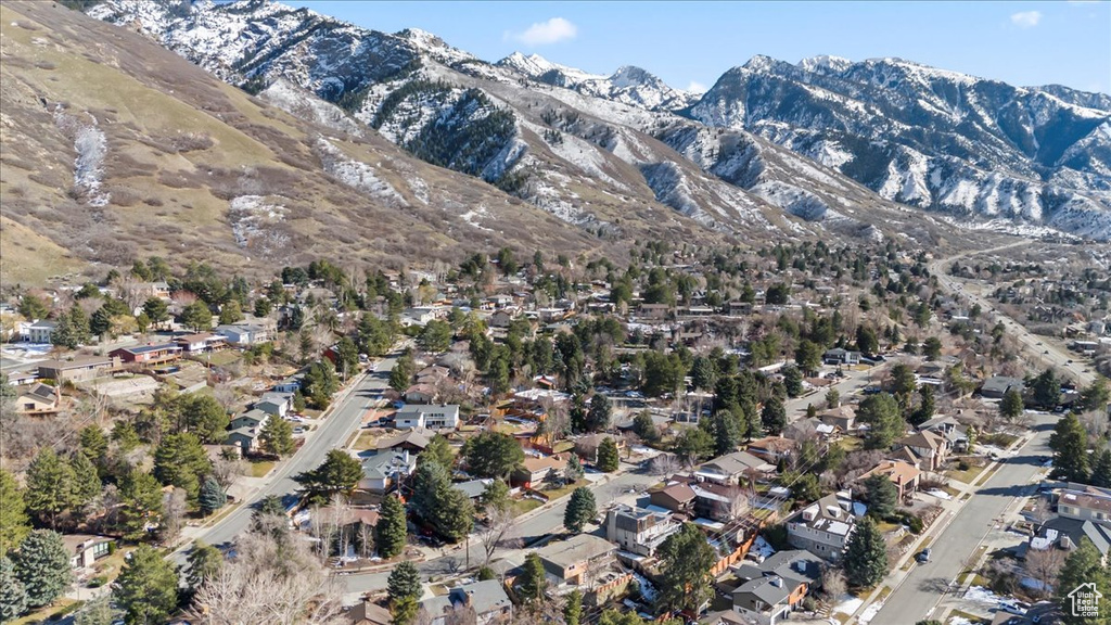 View of mountain feature with a residential view