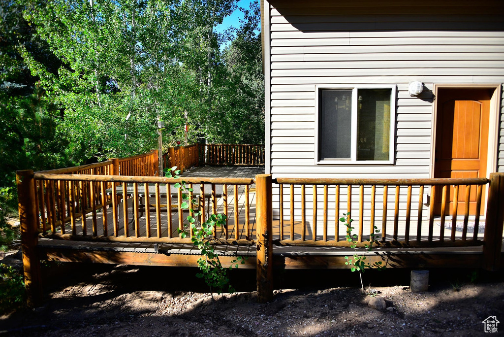 Wooden terrace with fence