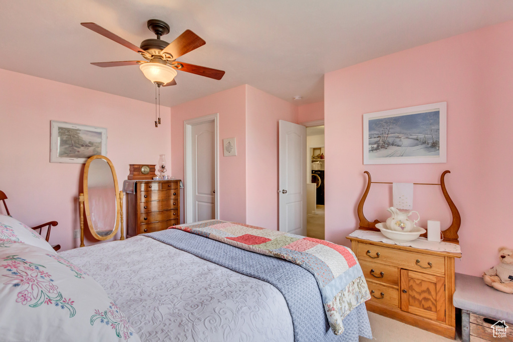 Bedroom with a ceiling fan
