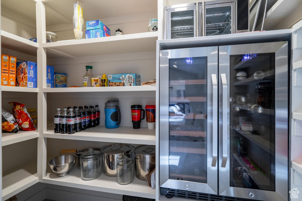 Pantry with beverage cooler