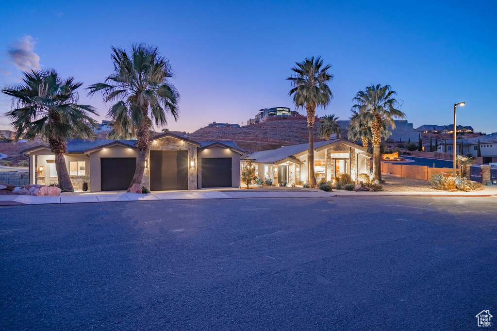 View of front of house with a garage