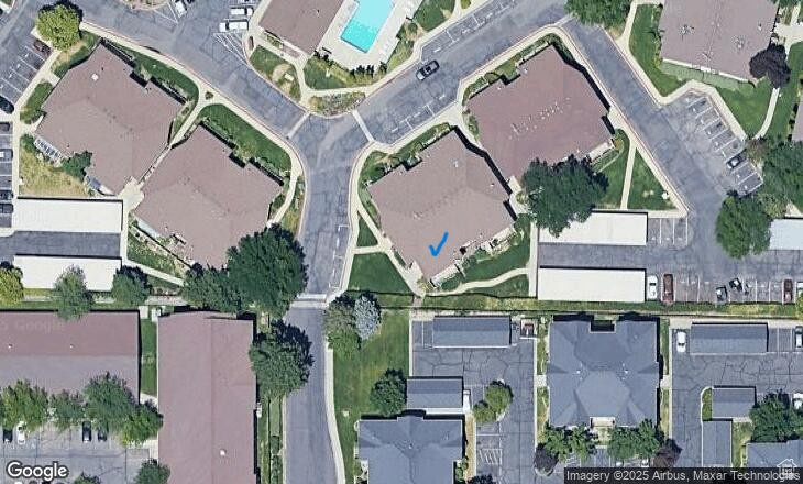 Birds eye view of property with a residential view