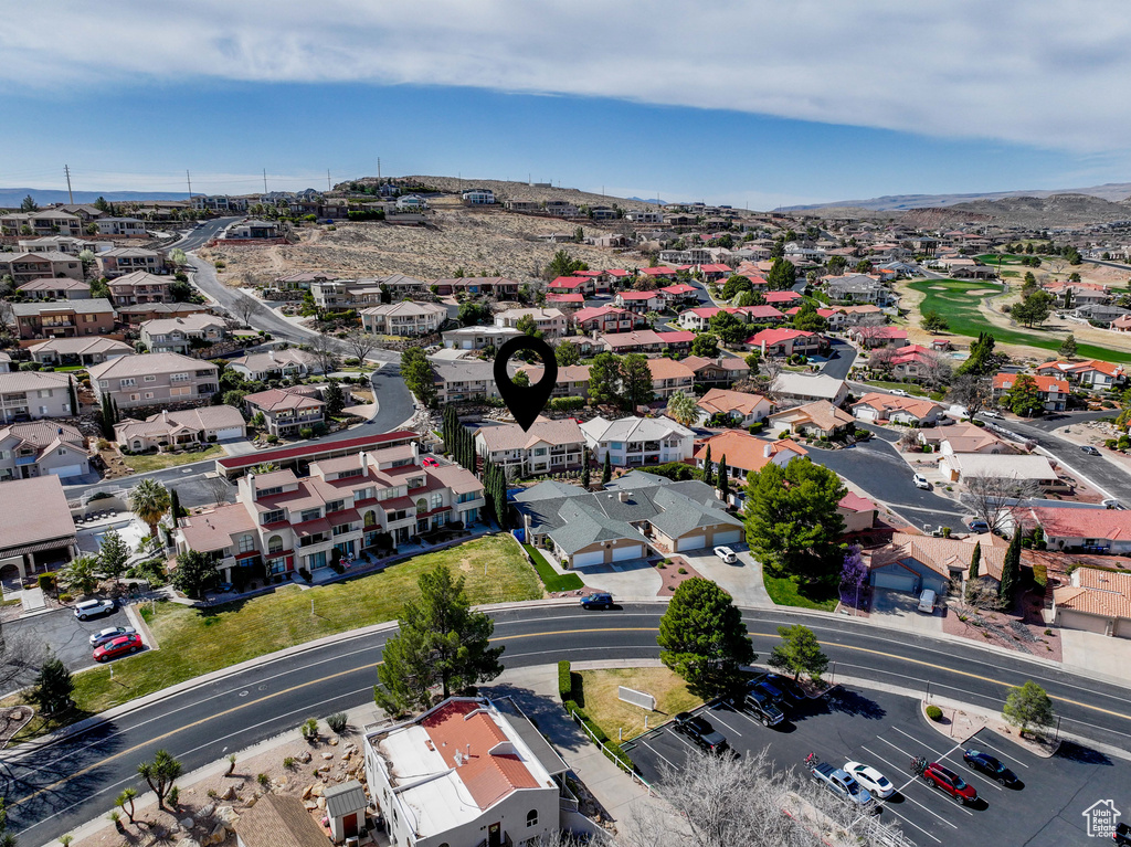 Aerial view with a residential view