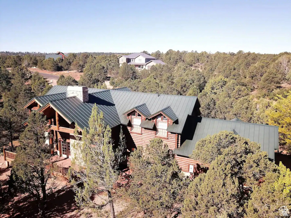 Bird's eye view with a view of trees