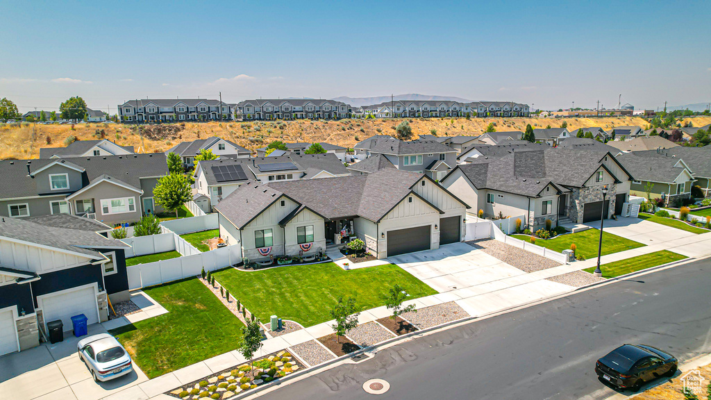 Bird's eye view with a residential view