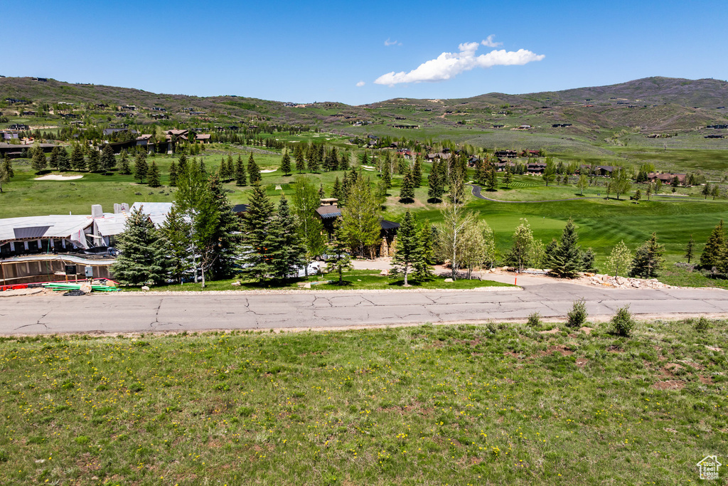 Mountain view with a golf club