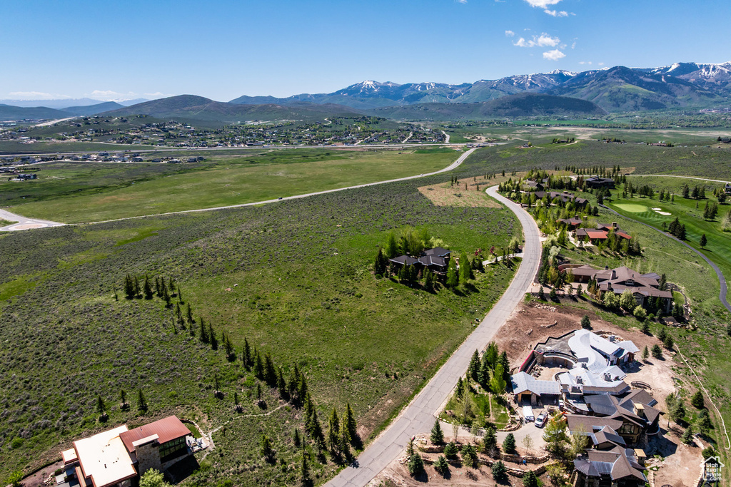 Bird's eye view of a mountain backdrop