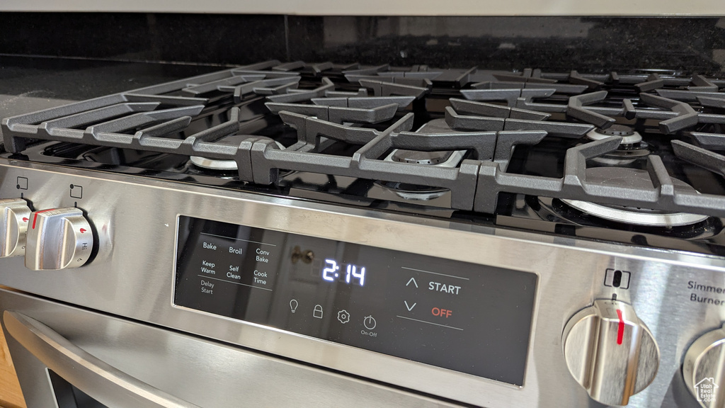 Interior details with stainless steel gas range