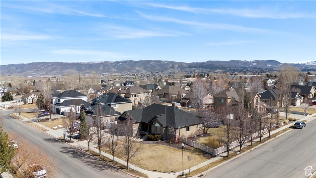 Property view of mountains featuring a residential view