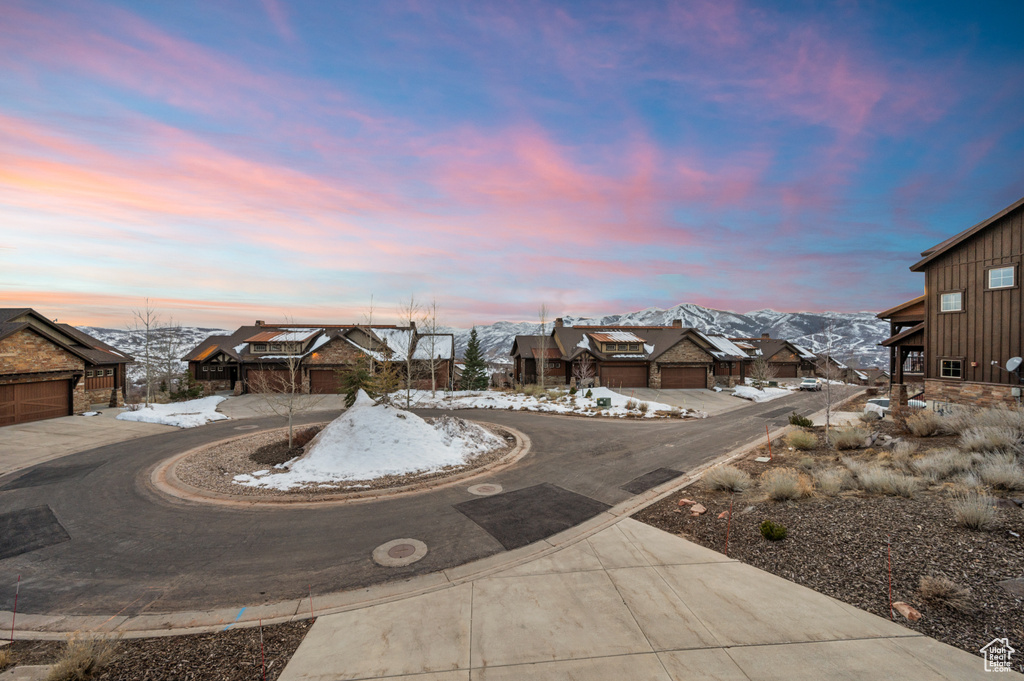 Exterior space featuring a mountain view and a residential view