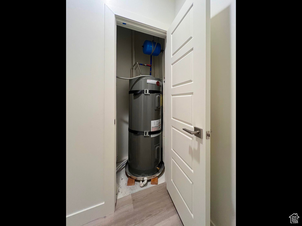 Utility room with secured water heater