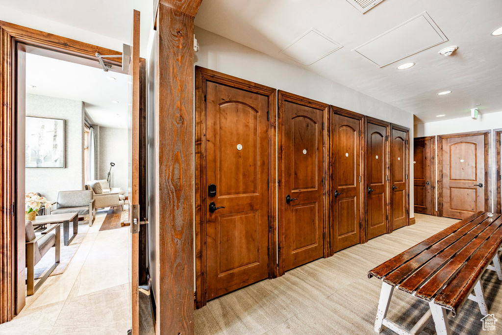 Corridor with recessed lighting