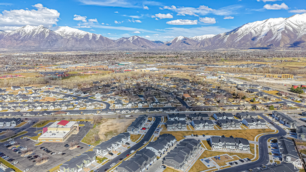 Aerial view with a mountain view and a residential view