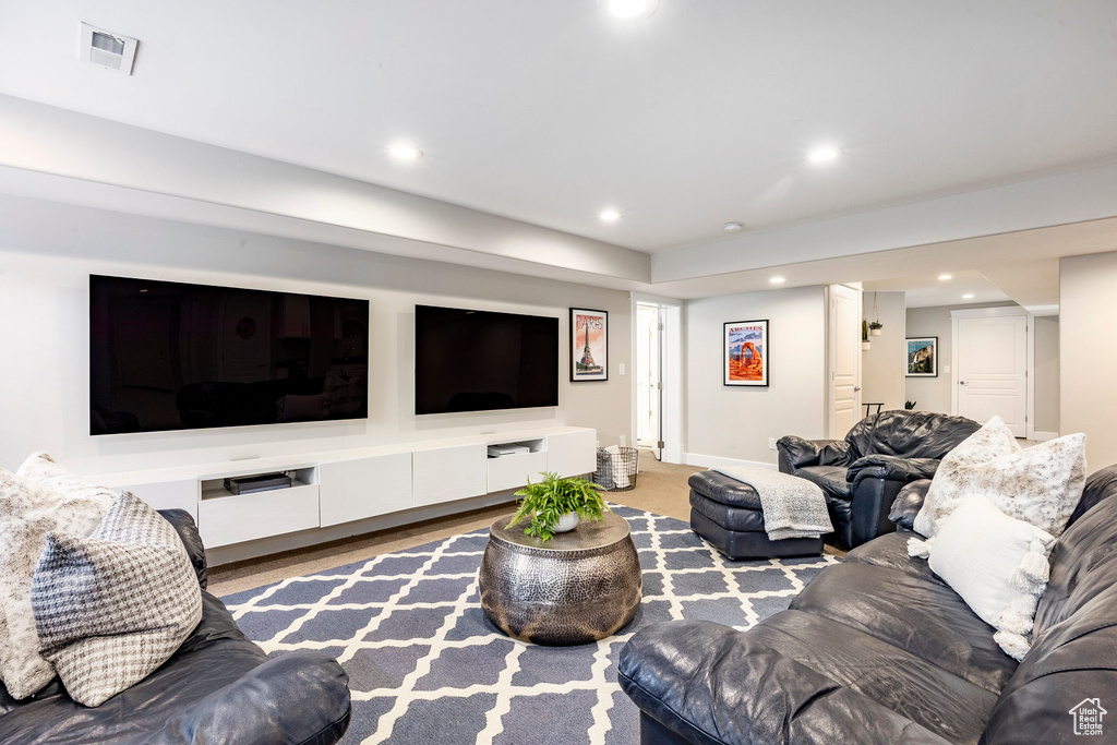 Living room featuring recessed lighting