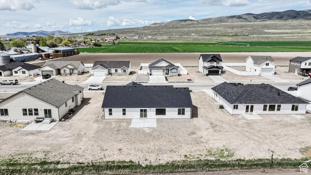 Bird's eye view with a mountain view and a residential view