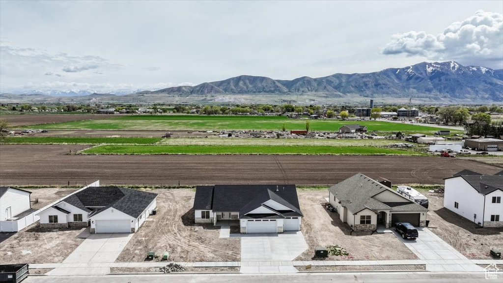 Drone / aerial view with a mountain view