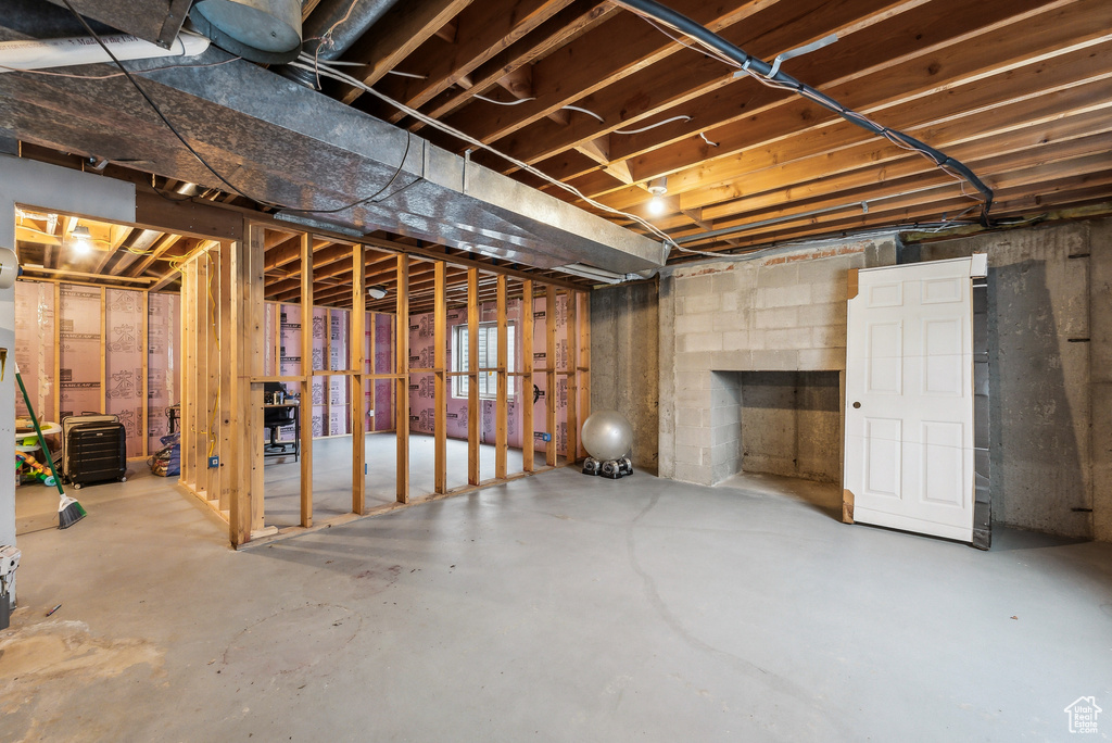 View of unfinished basement
