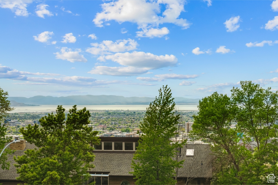 View of mountain feature featuring a water view