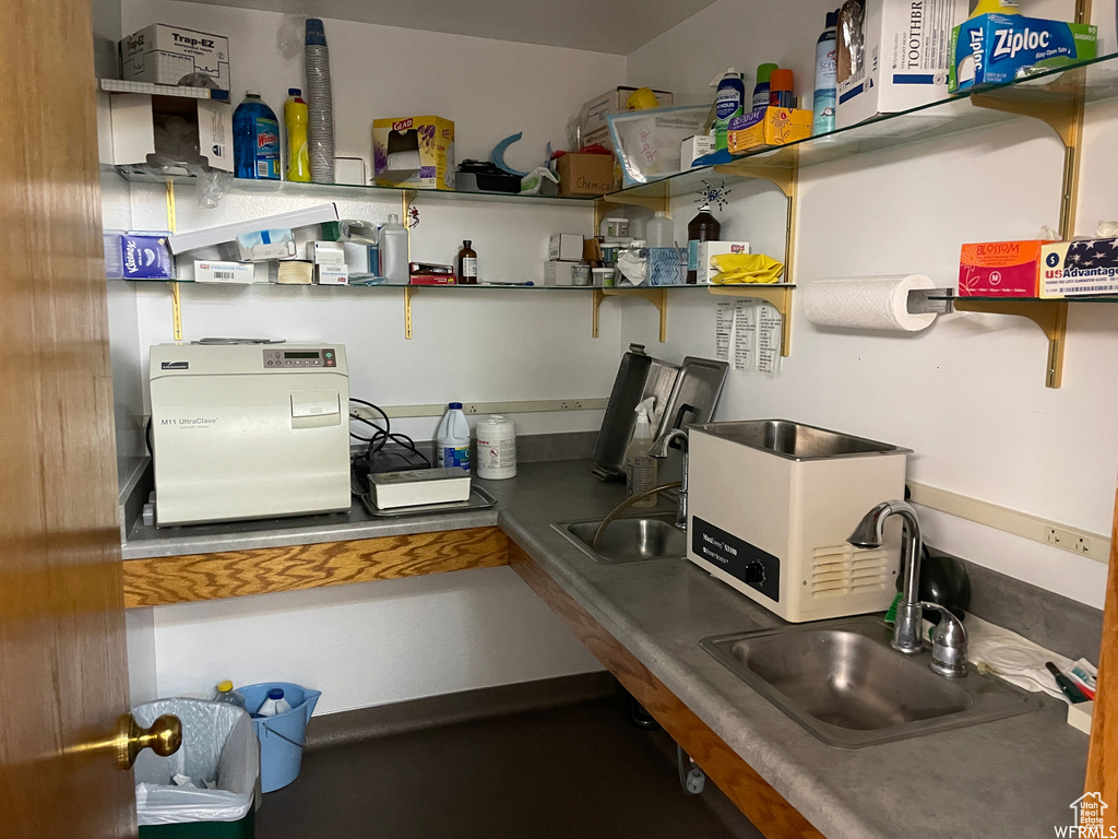Interior space featuring a sink
