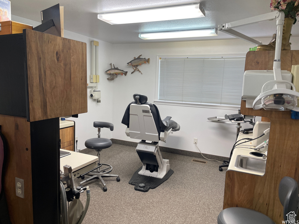 Workout area with baseboards