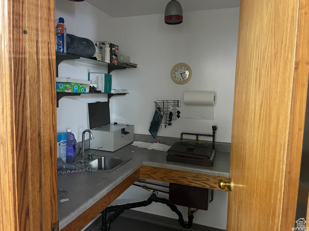 Home office featuring a sink