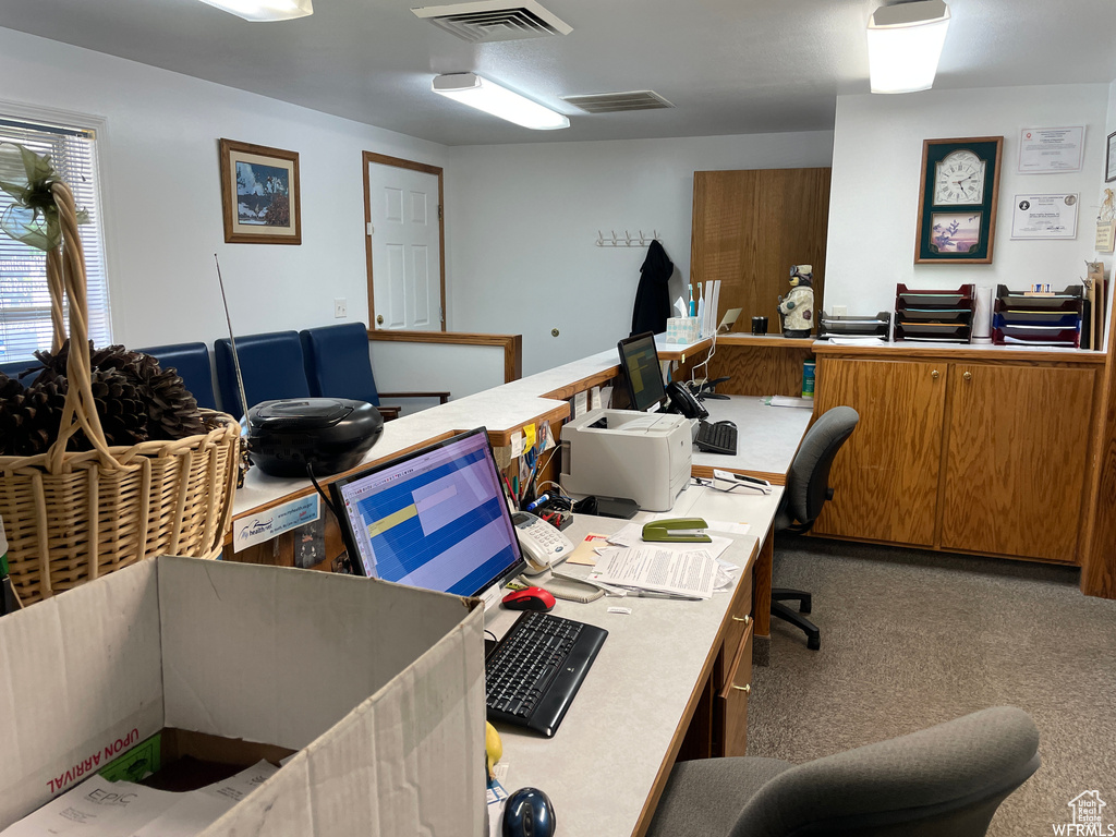 Home office with visible vents