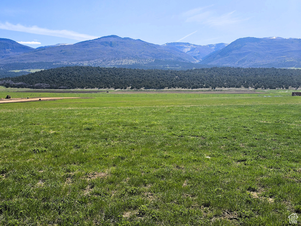 View of mountain background with rural landscape