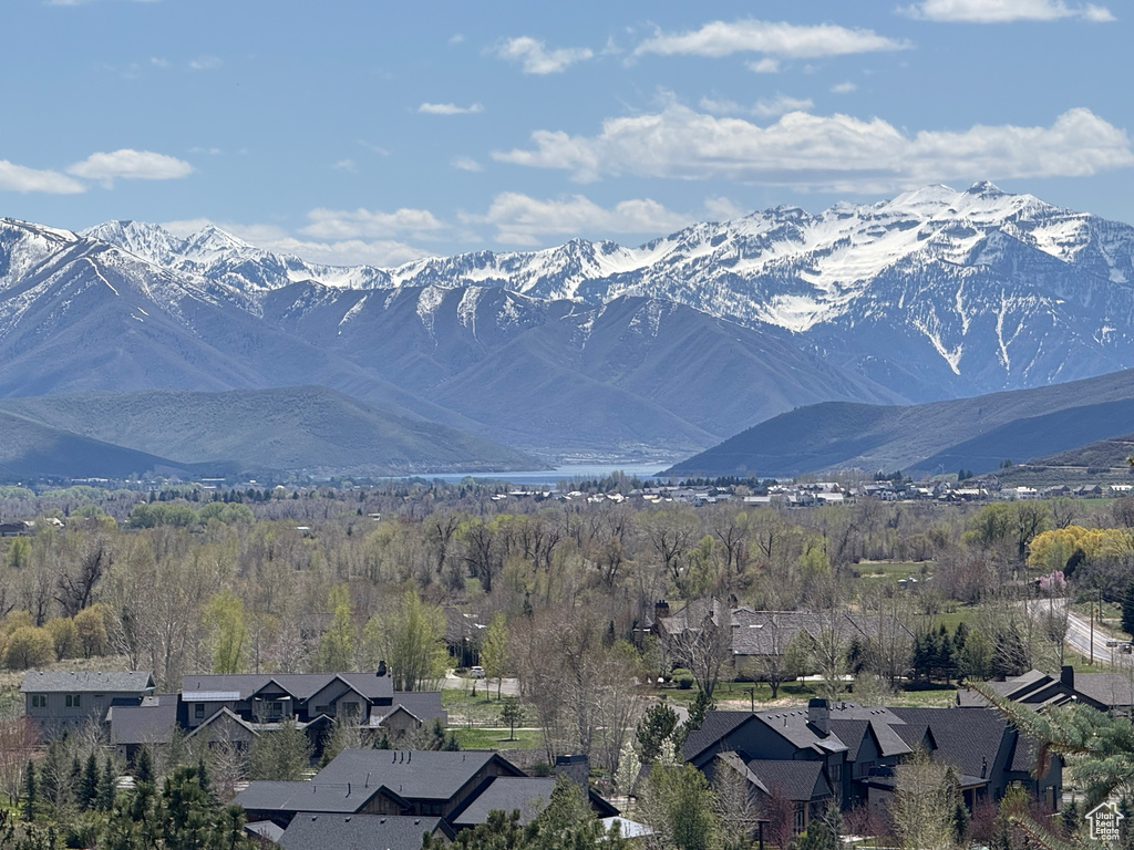 Mountain view featuring nearby suburban area
