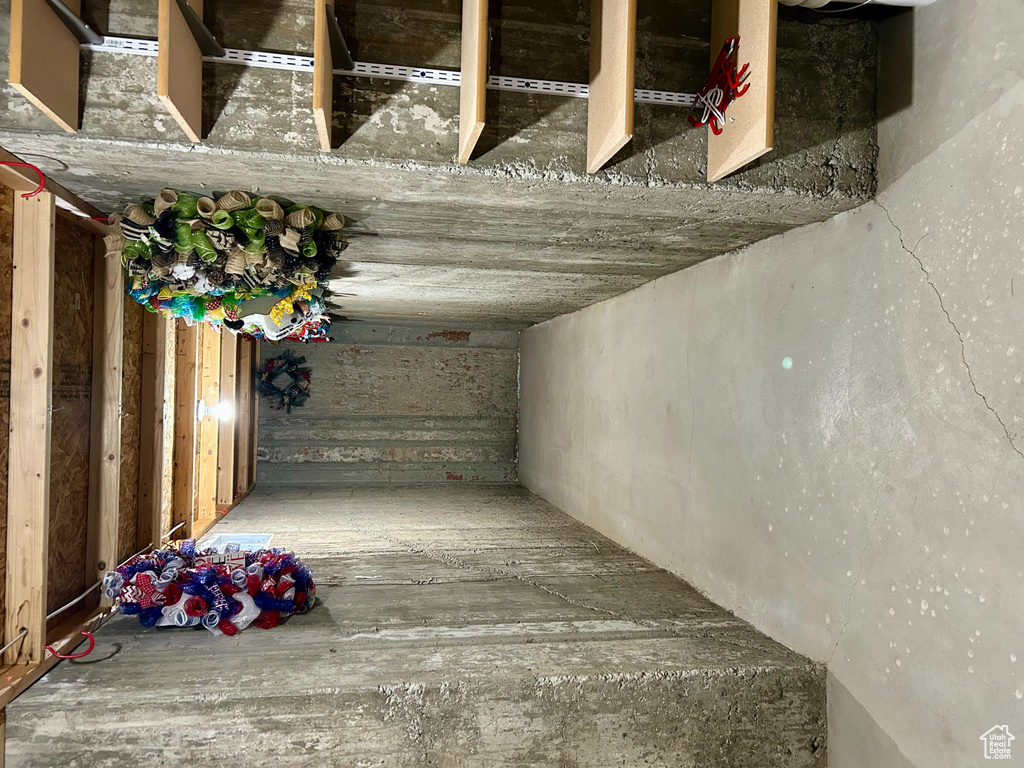 View of unfinished basement